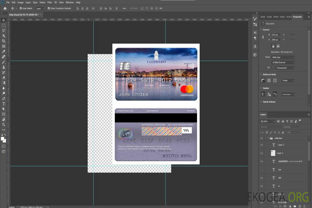 Carte Mastercard de la Banque Lombard de Malte template